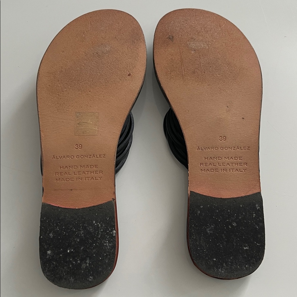 Stylish Black Sandals with Pink Accents Rarely Worn. Made in Italy - Picture 6 of 7